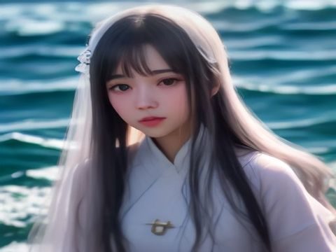 加勒比女海盗主题拼贴：一艘三桅帆船在碧蓝海面上破浪前行，船头有女性海盗雕像，阳光洒在帆布上